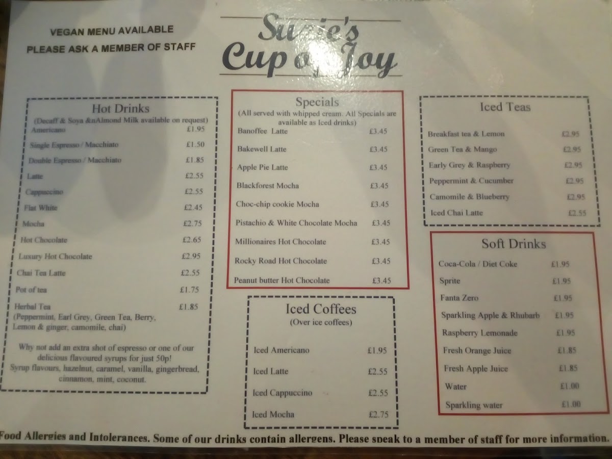 Menu Suzie's Cup Of Joy-10