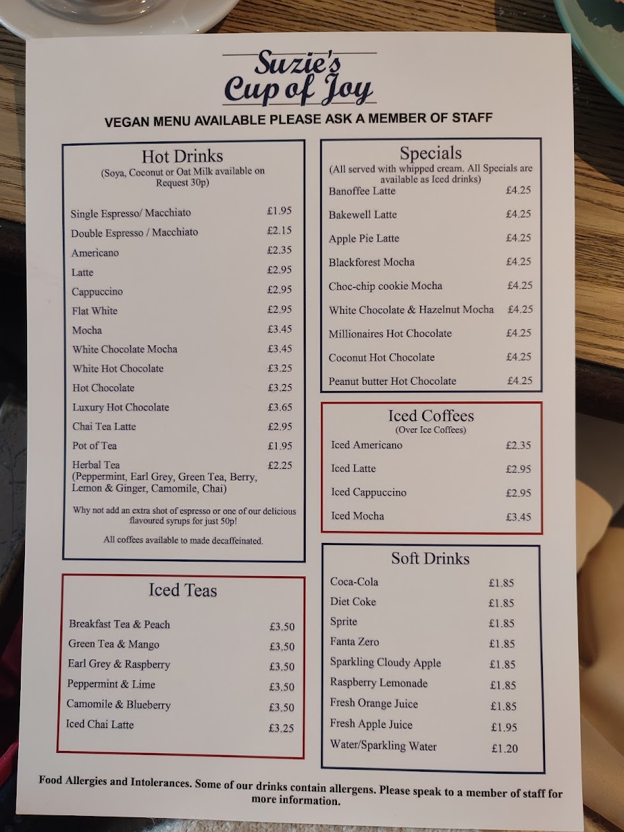 Menu Suzie's Cup Of Joy-3