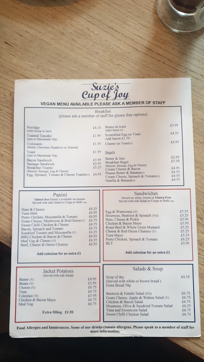 Menu Suzie's Cup Of Joy-6