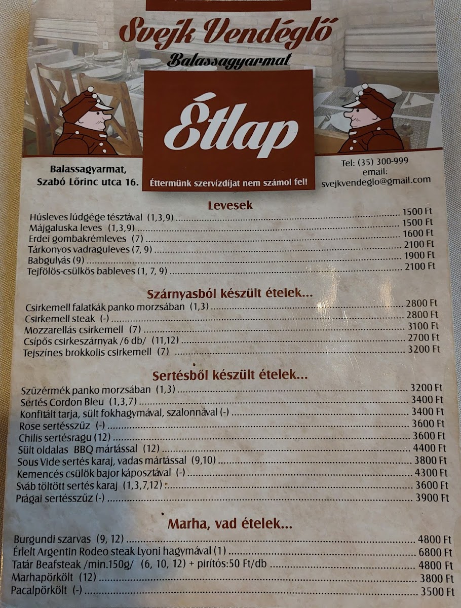 Menu Svejk Restaurant-7