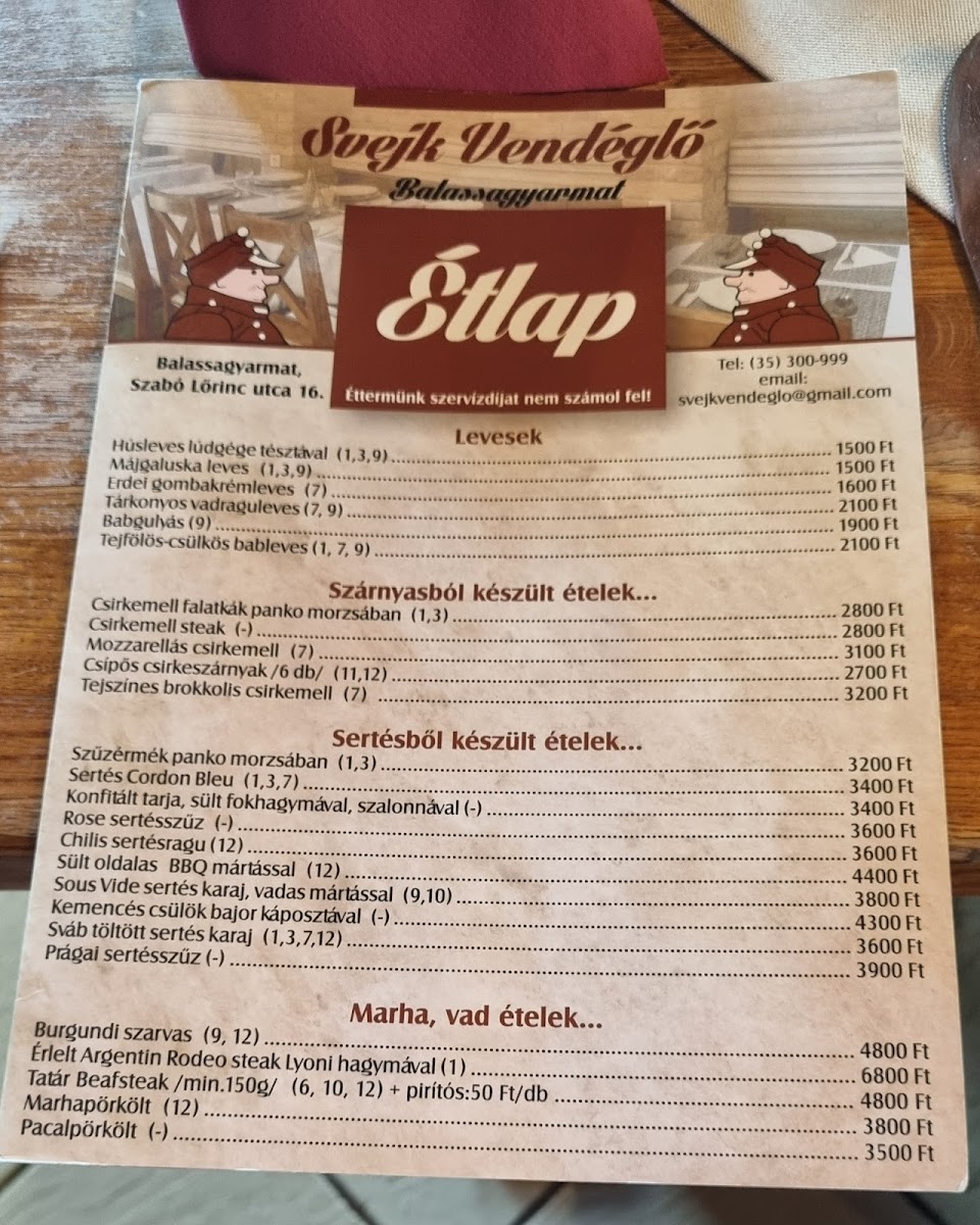 Menu Svejk Restaurant-8