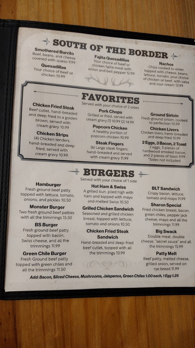 Menu Swackhammer's Texas Grill-2