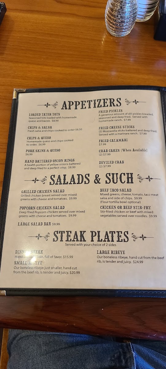 Menu Swackhammer's Texas Grill-5