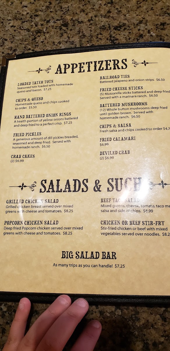 Menu Swackhammer's Texas Grill-8