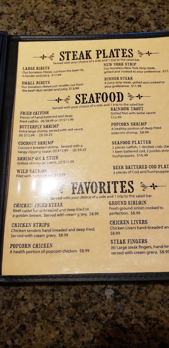 Menu Swackhammer's Texas Grill-9