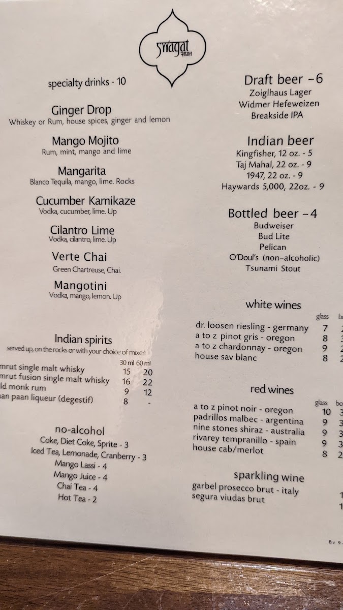 Menu Swagat Indian Cuisine - Beaverton-8