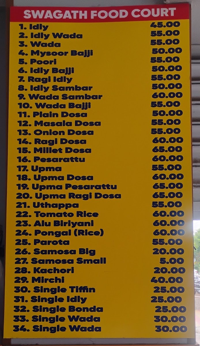 Menu Swagath Food Court-3