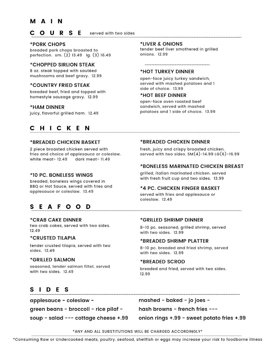 Menu Sweet Henrie's Restaurant And Ice Cream Parlor-4