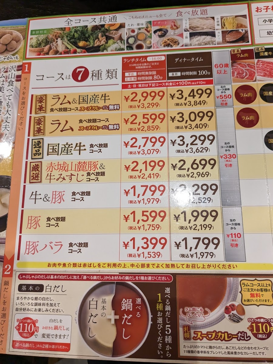 Menu Syabu-Yo Fukui Owada-1