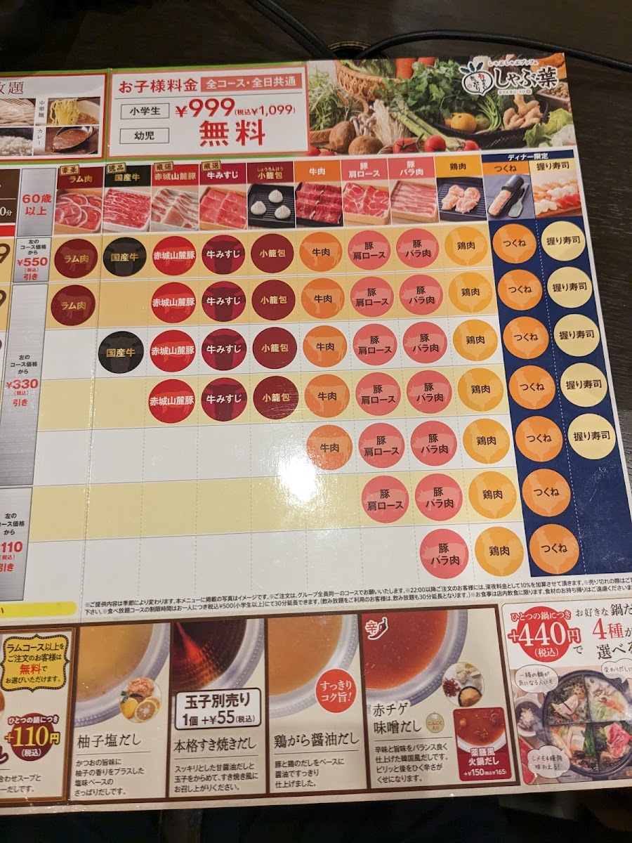 Menu Syabu-Yo Fukui Owada-6