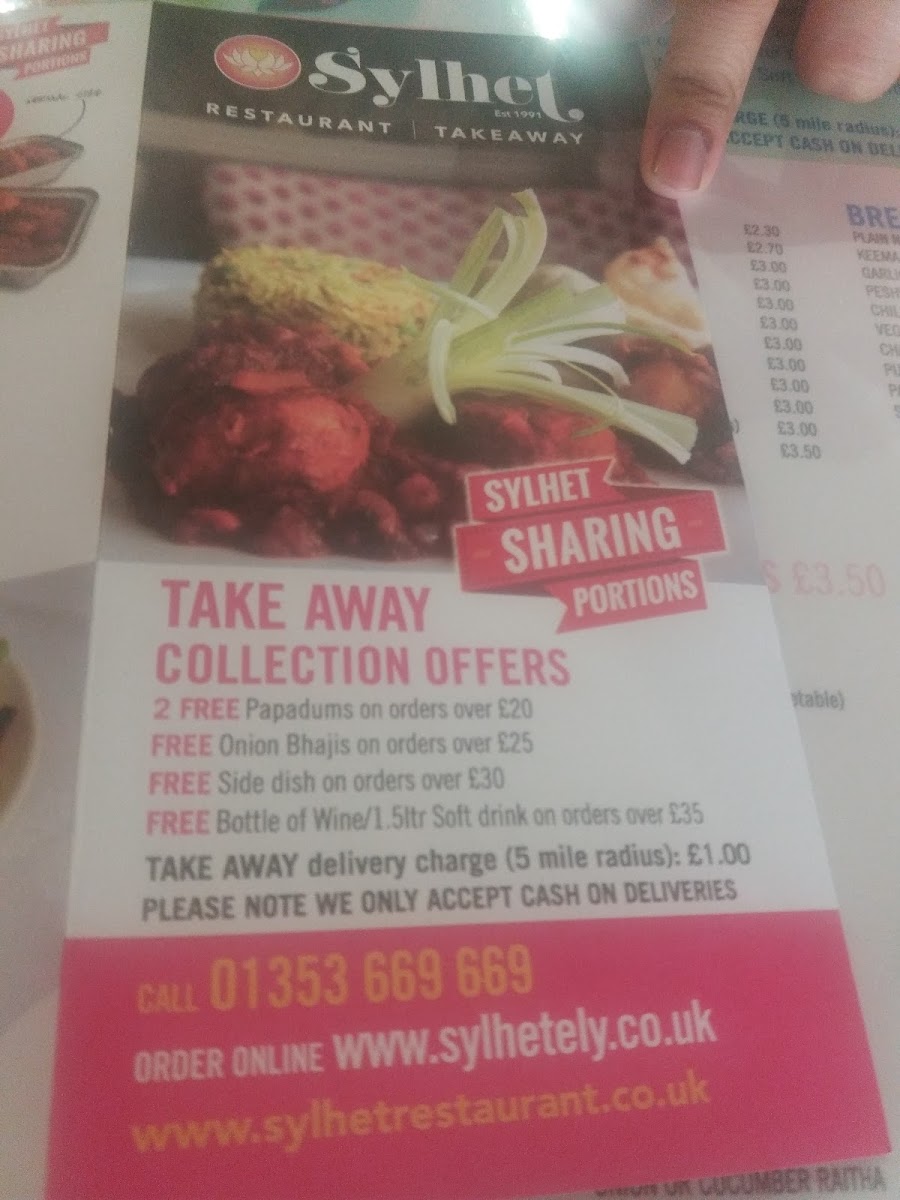 Menu Sylhet Restaurant And Takeaway-1
