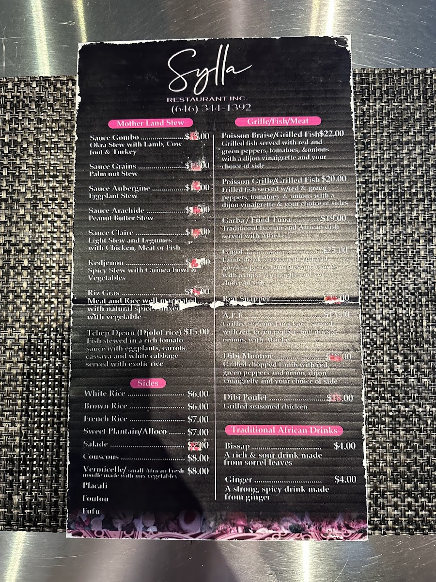 Menu Sylla-5