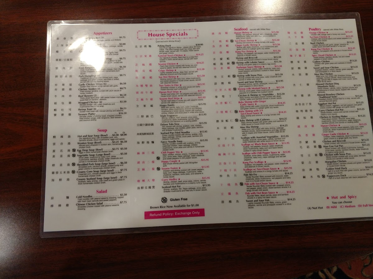 Menu Szechuan Restaurant-8