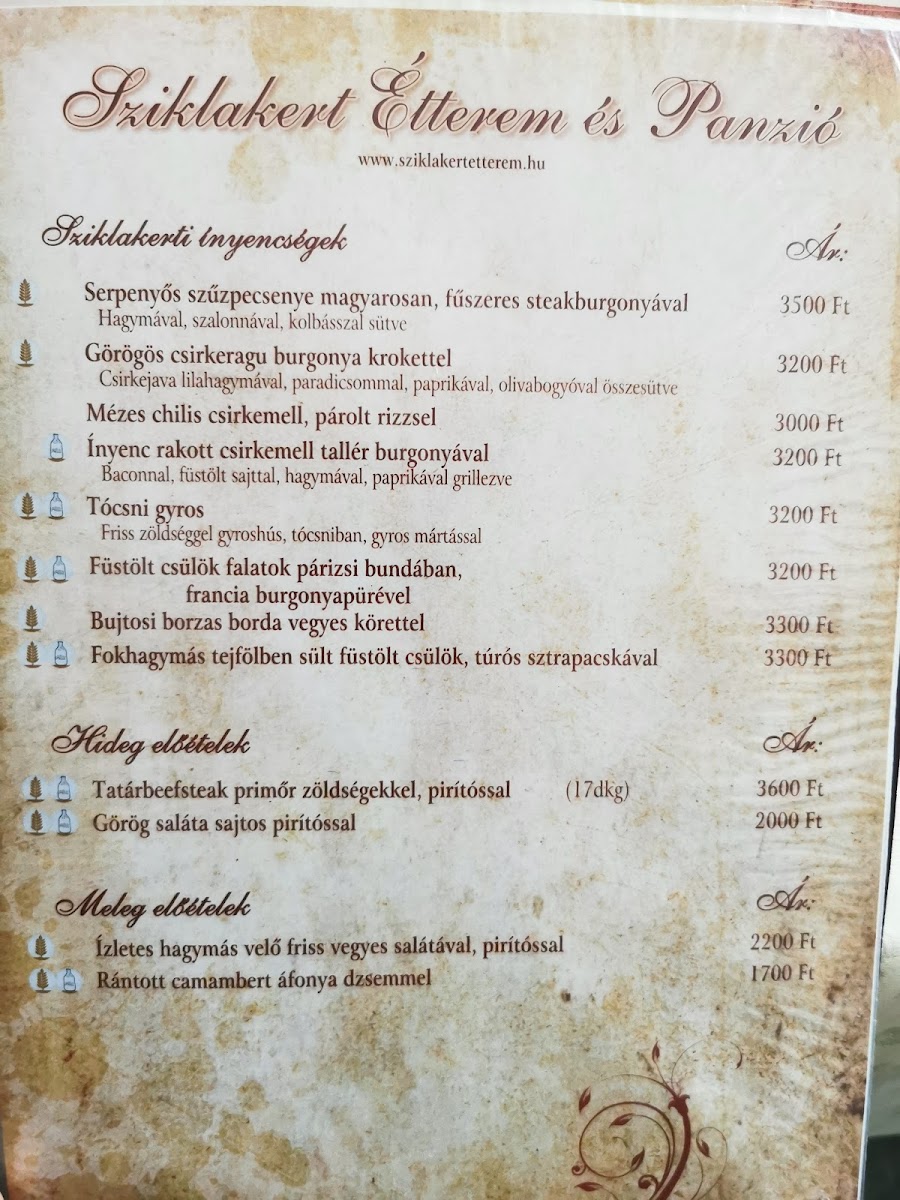 Menu Sziklakert Étterem És Panzió-2
