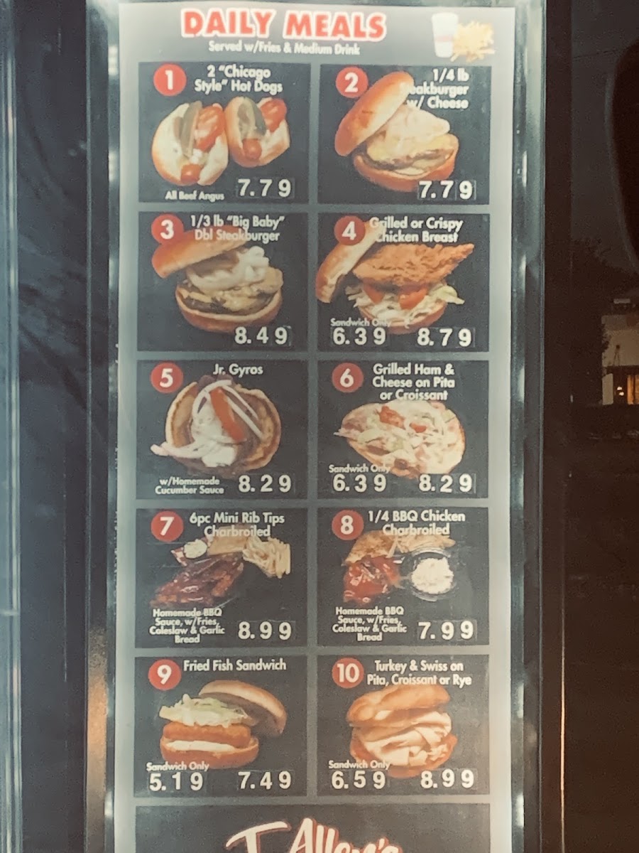 Menu T. Allen's King Gyros-9