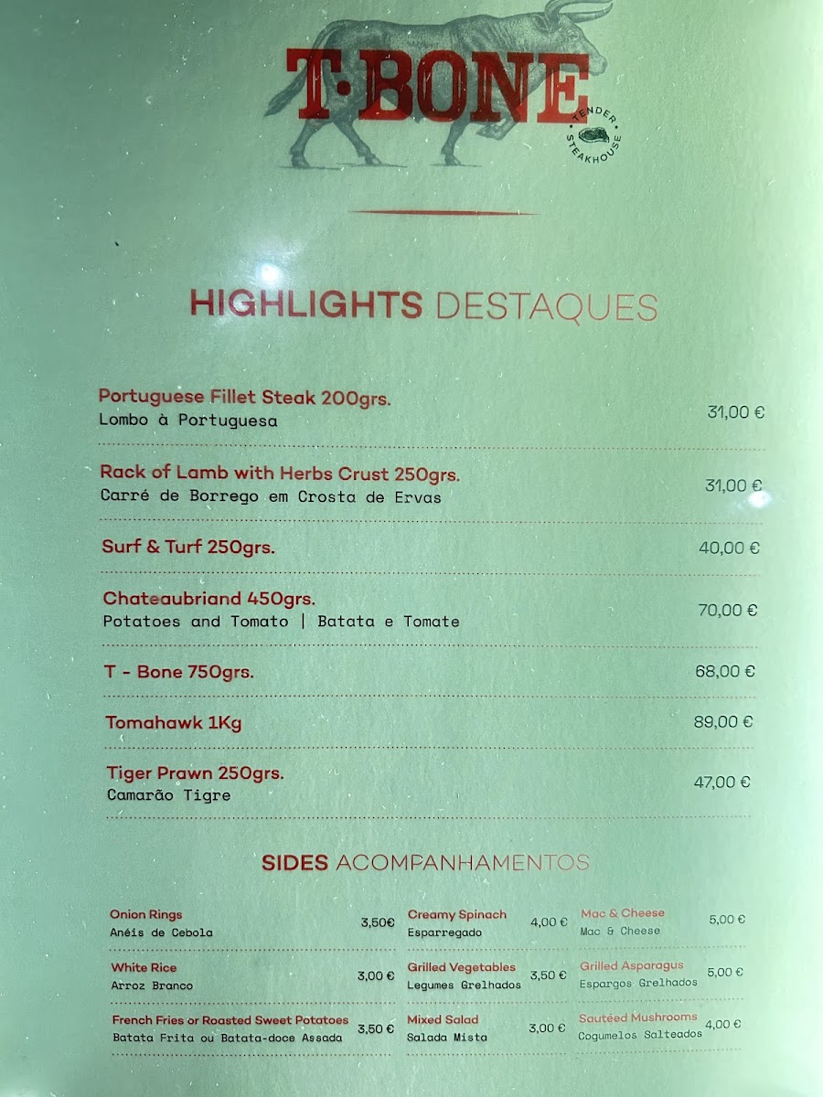 Menu T Bone Tender Steakhouse & Premium Bar-1
