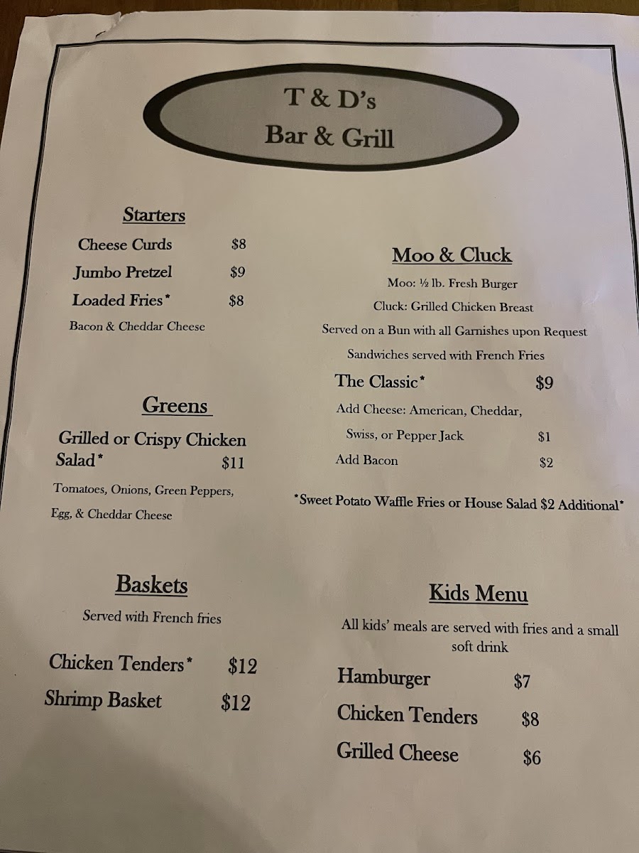 Menu T & D's Grill-3