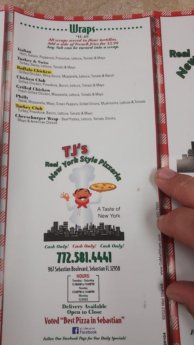 Menu T J's New York Style Pizzeria-10