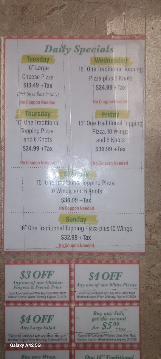 Menu T J's New York Style Pizzeria-5
