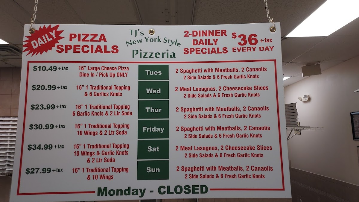 Menu T J's New York Style Pizzeria-8
