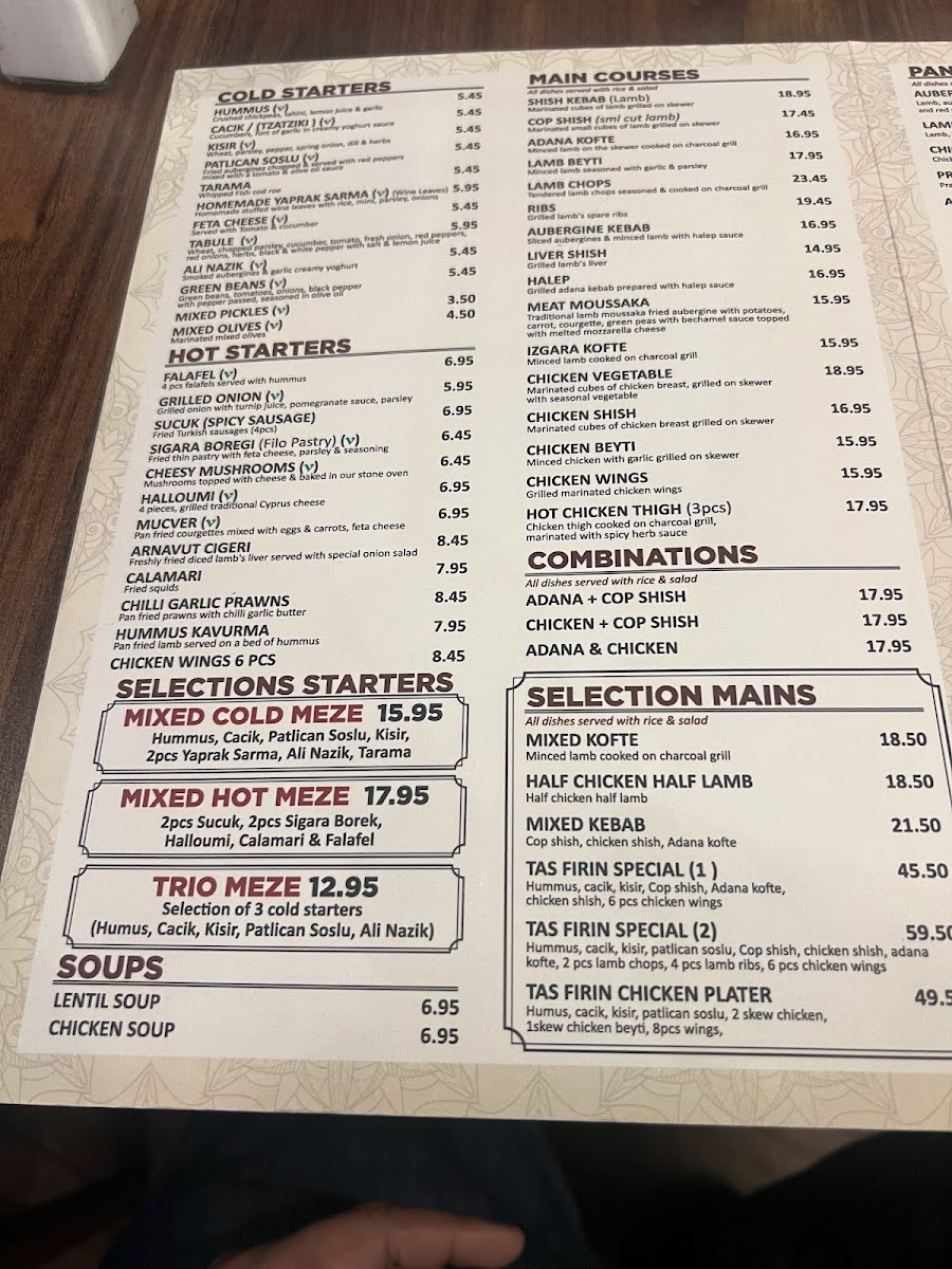 Menu Taş Fırın Turkish Restaurant - Shoreditch-3