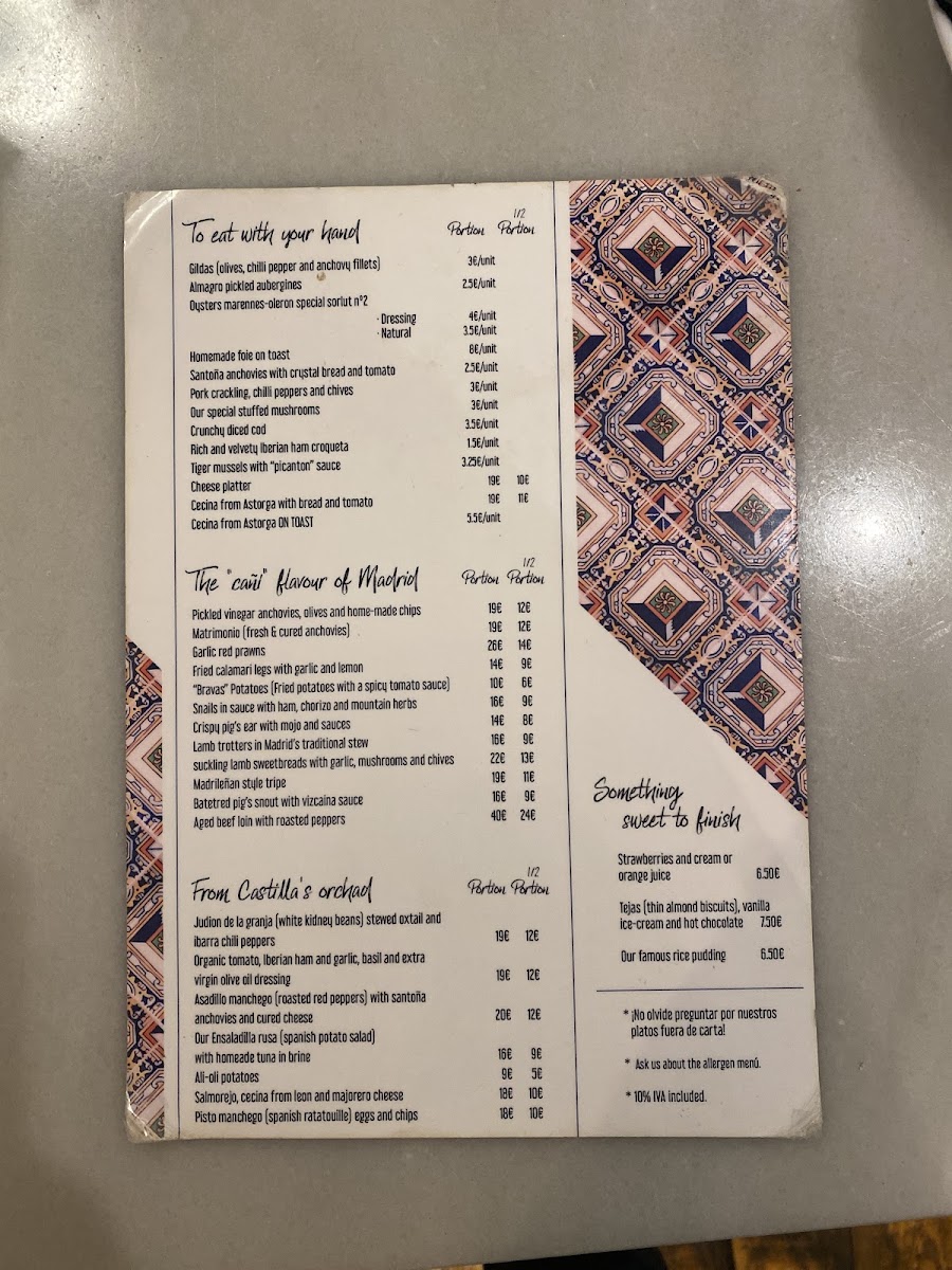Menu Taberna La Elisa L Restaurante Comida Espanola Madrid-9
