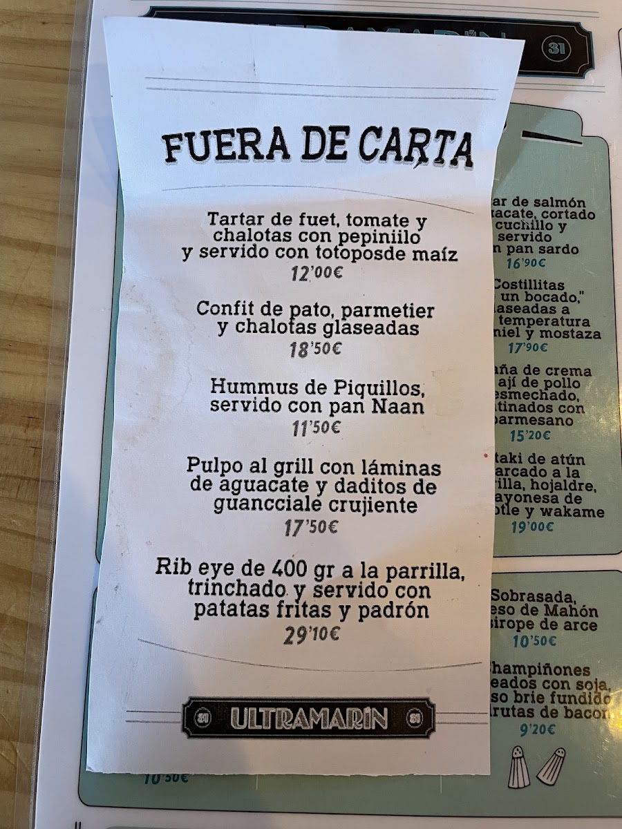 Menu Taberna Ultramarín | Restaurante Arganzuela-2