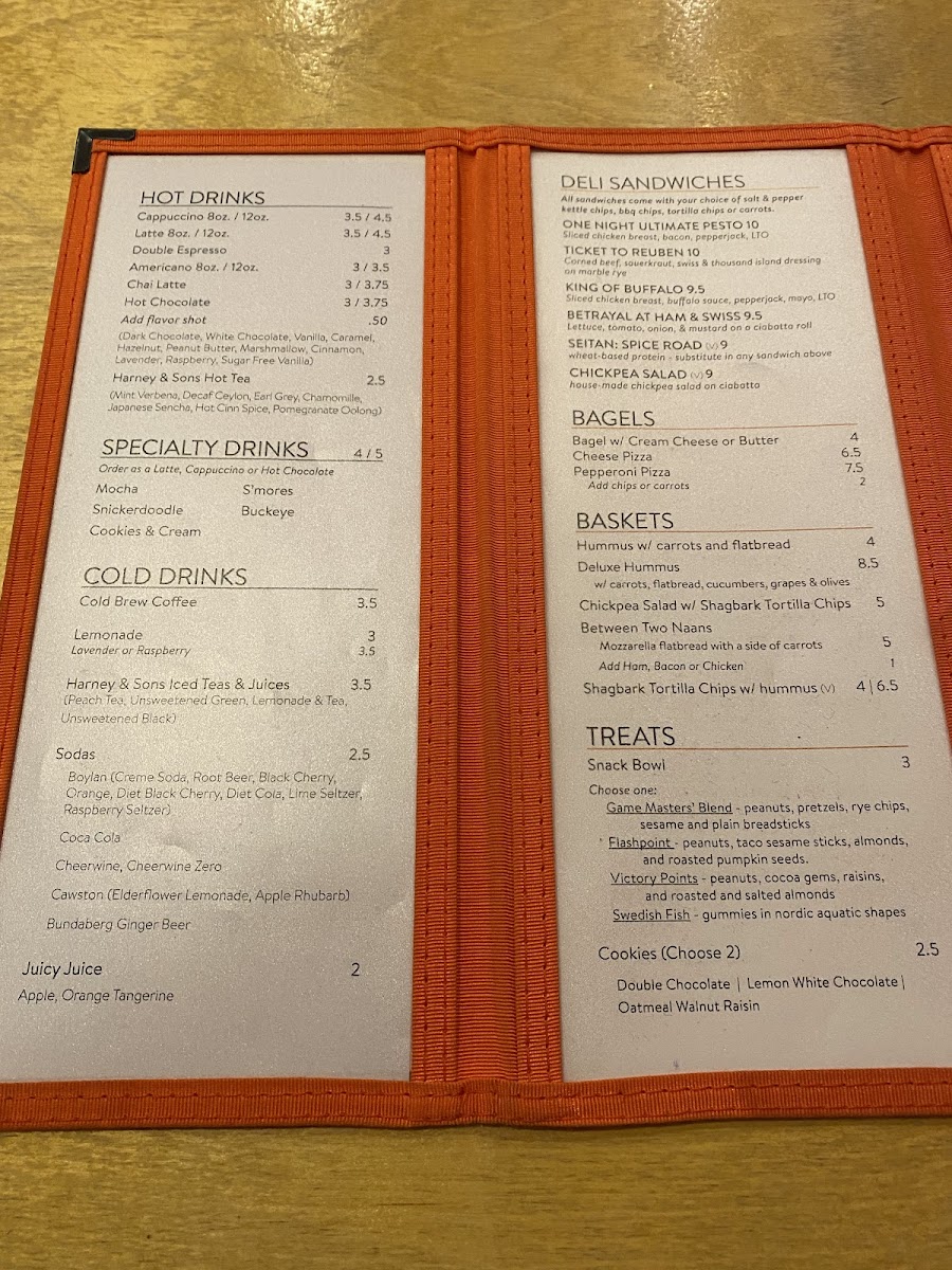 Menu Tabletop Game Café-8