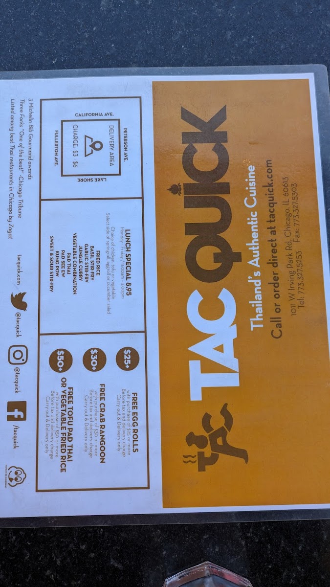 Menu Tac Quick-7