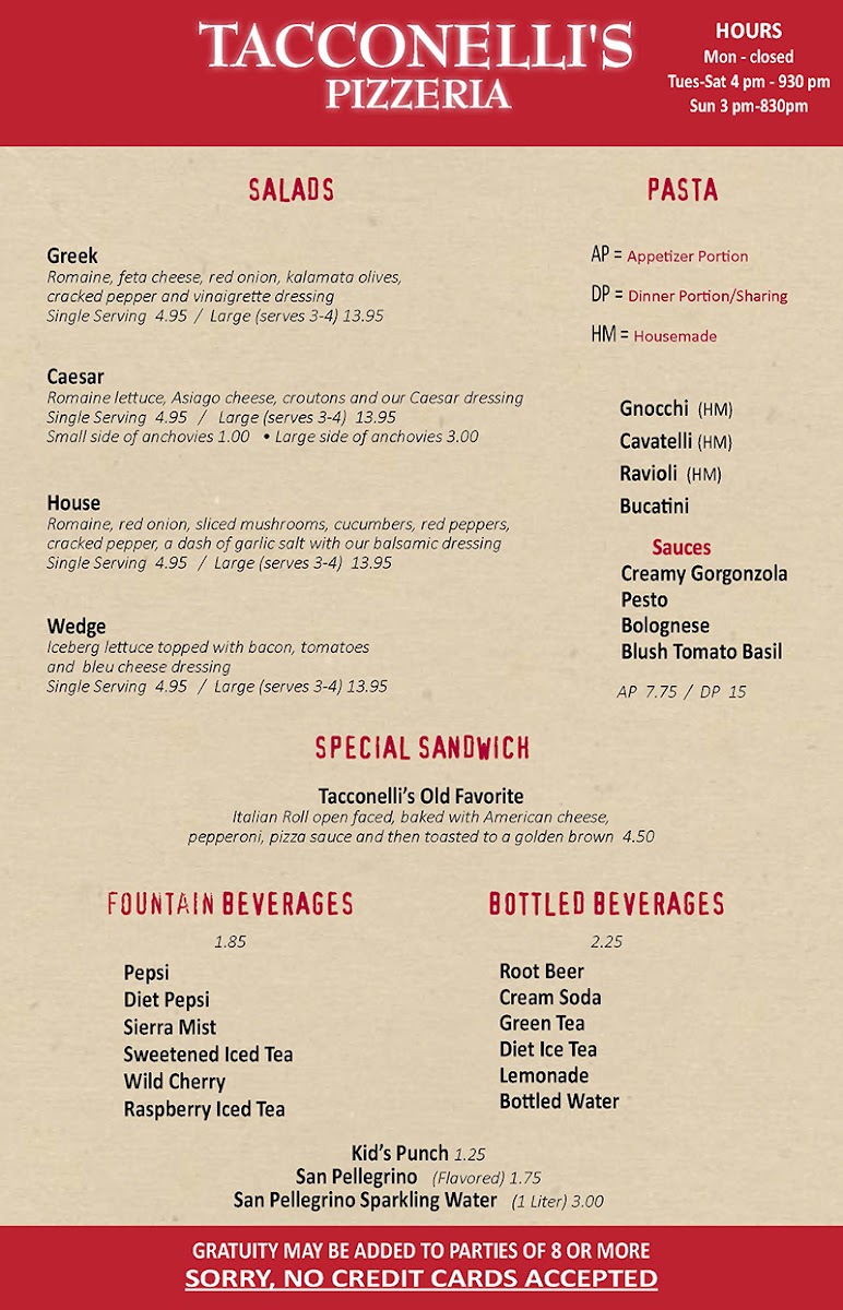 Menu Tacconelli's Pizzeria-5