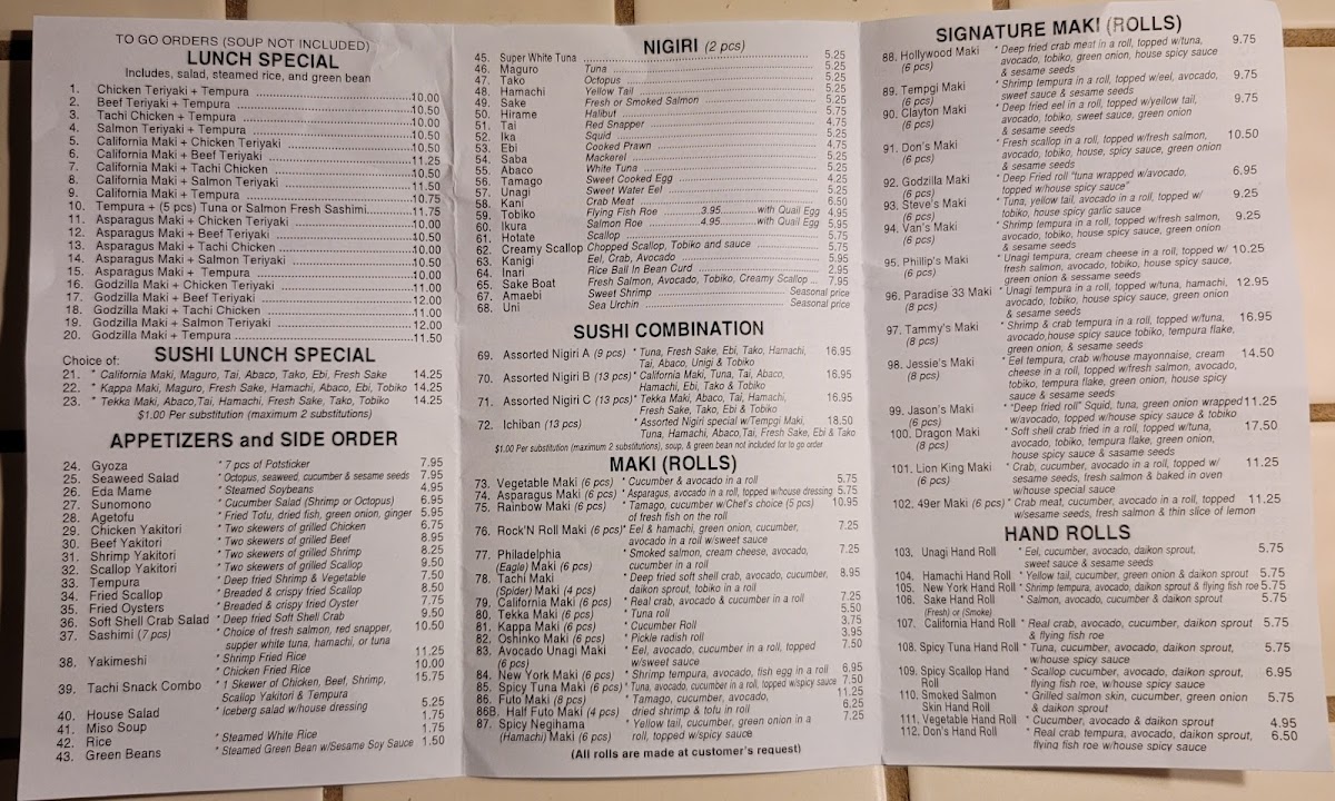Menu Tachi Sushi Bar-3