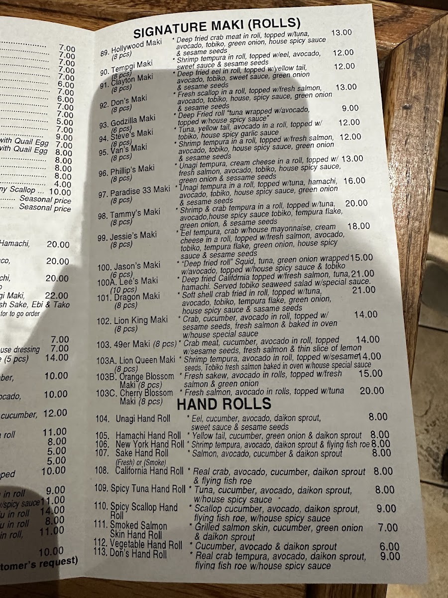 Menu Tachi Sushi Bar-7