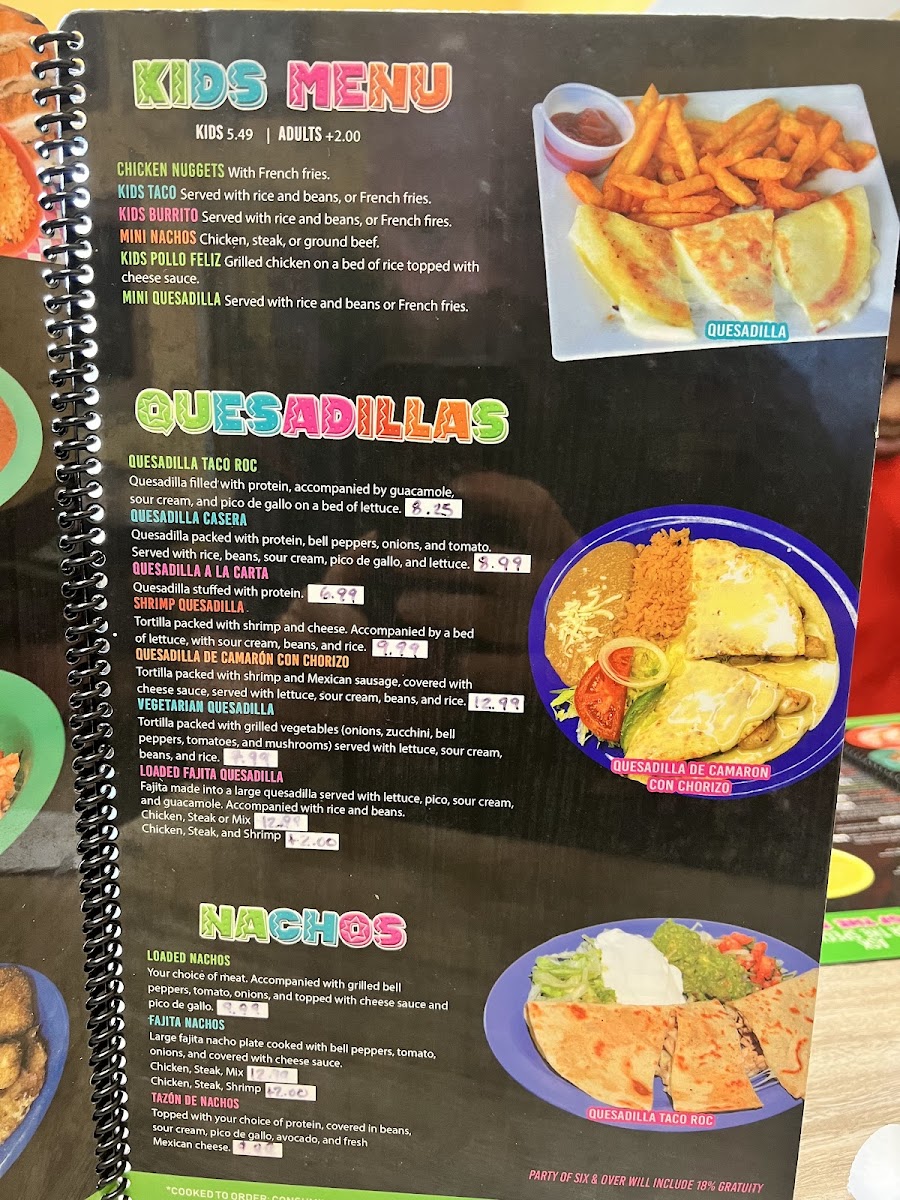 Menu Taco Roc-4