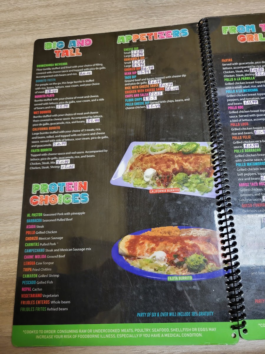 Menu Taco Roc-7