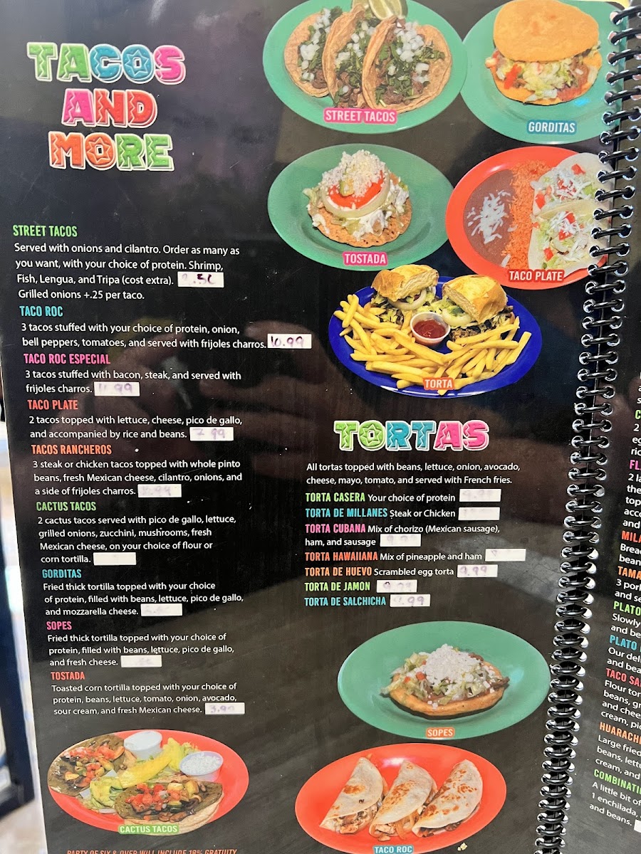 Menu Taco Roc-8