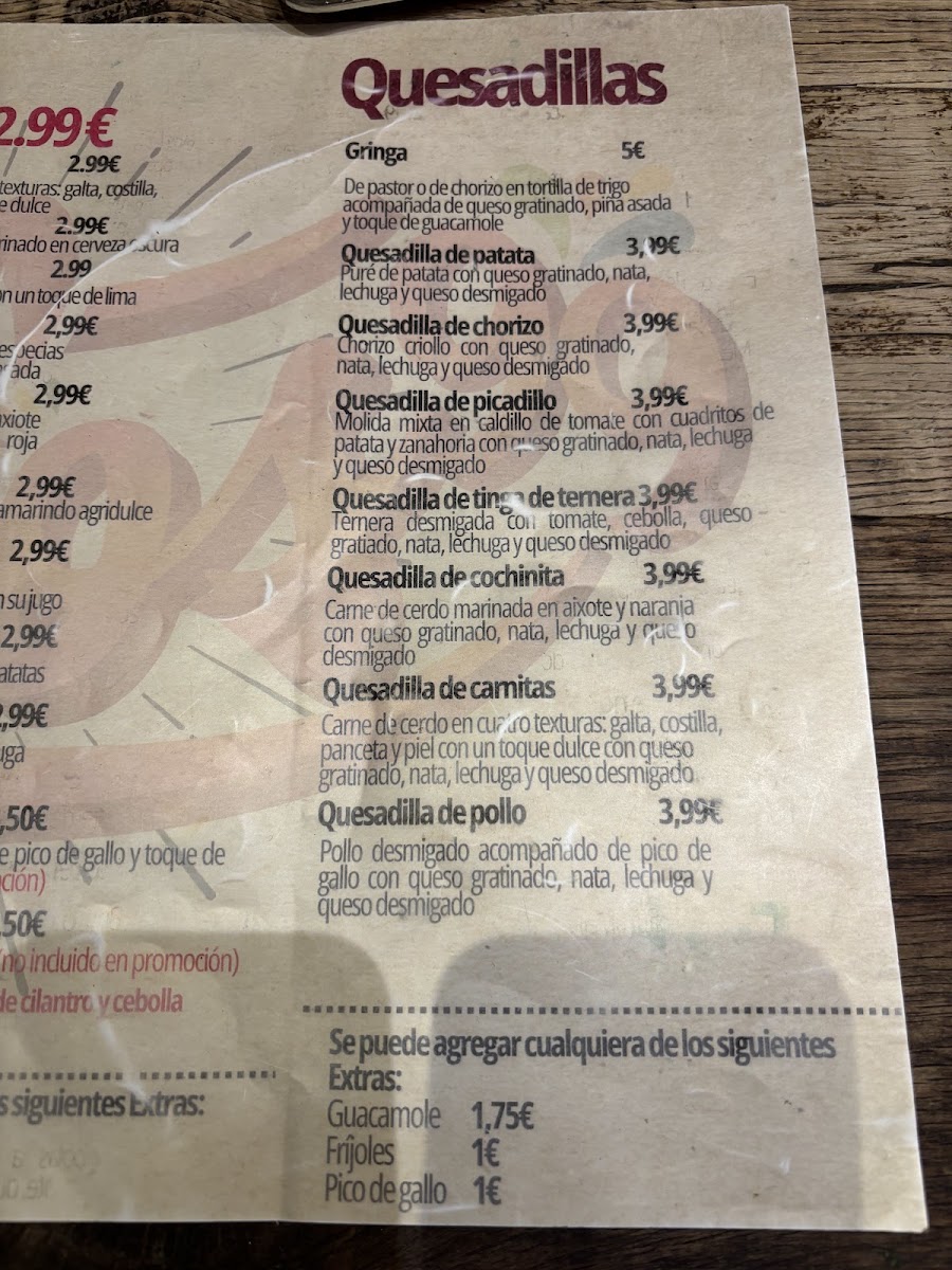 Menu Tacos 99-3