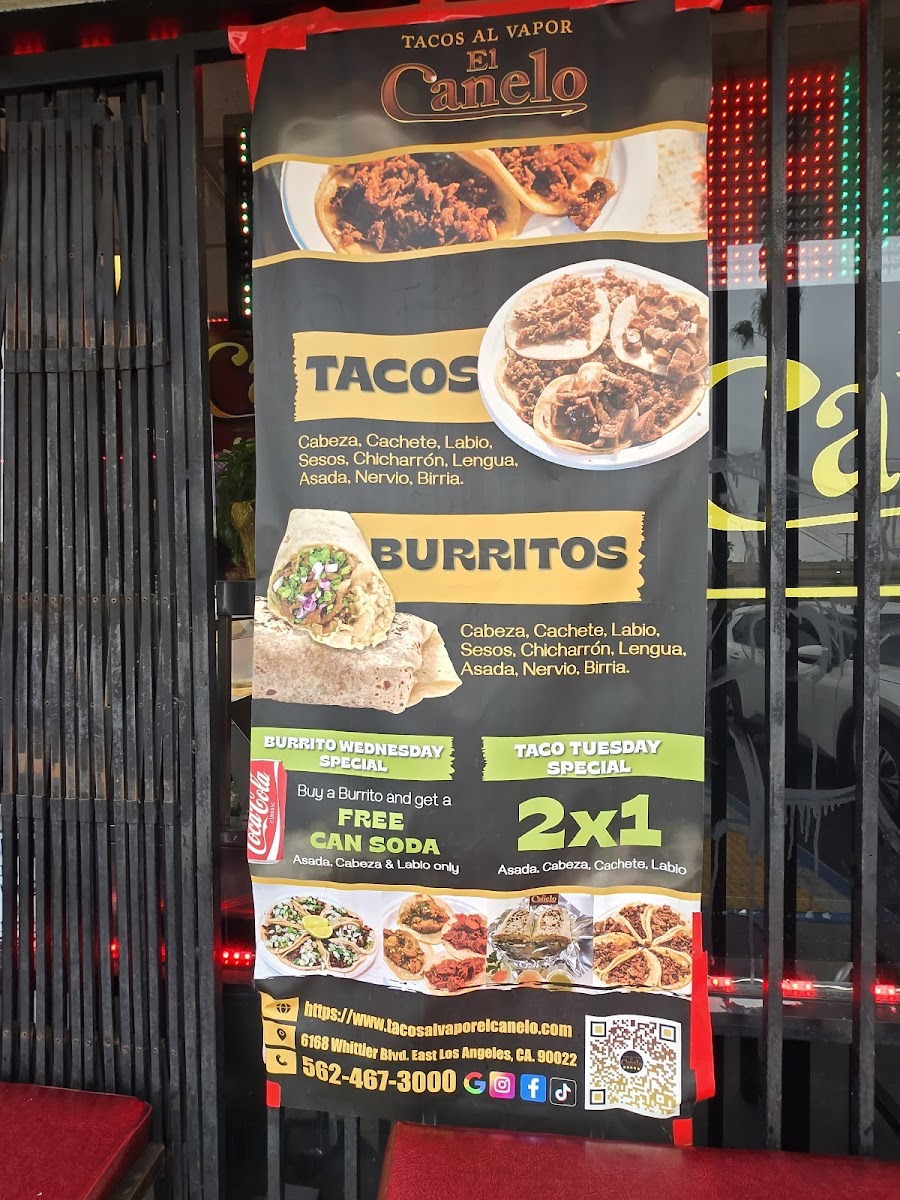Menu Tacos Al Vapor El Canelo-1