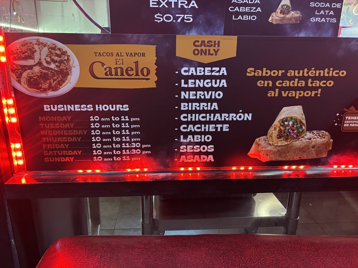 Menu Tacos Al Vapor El Canelo-7