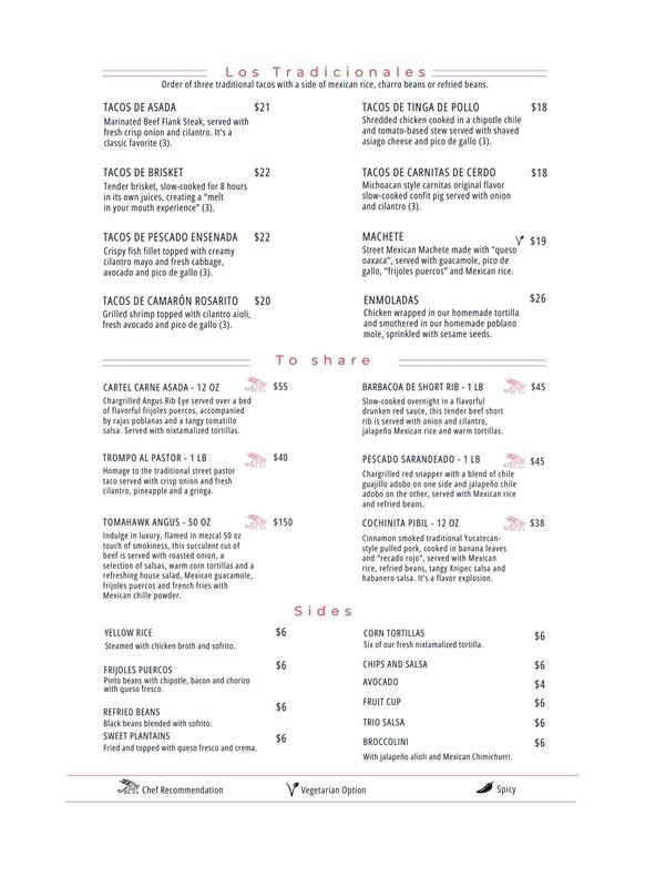 Menu Tacos Del Cartel New Orleans-1