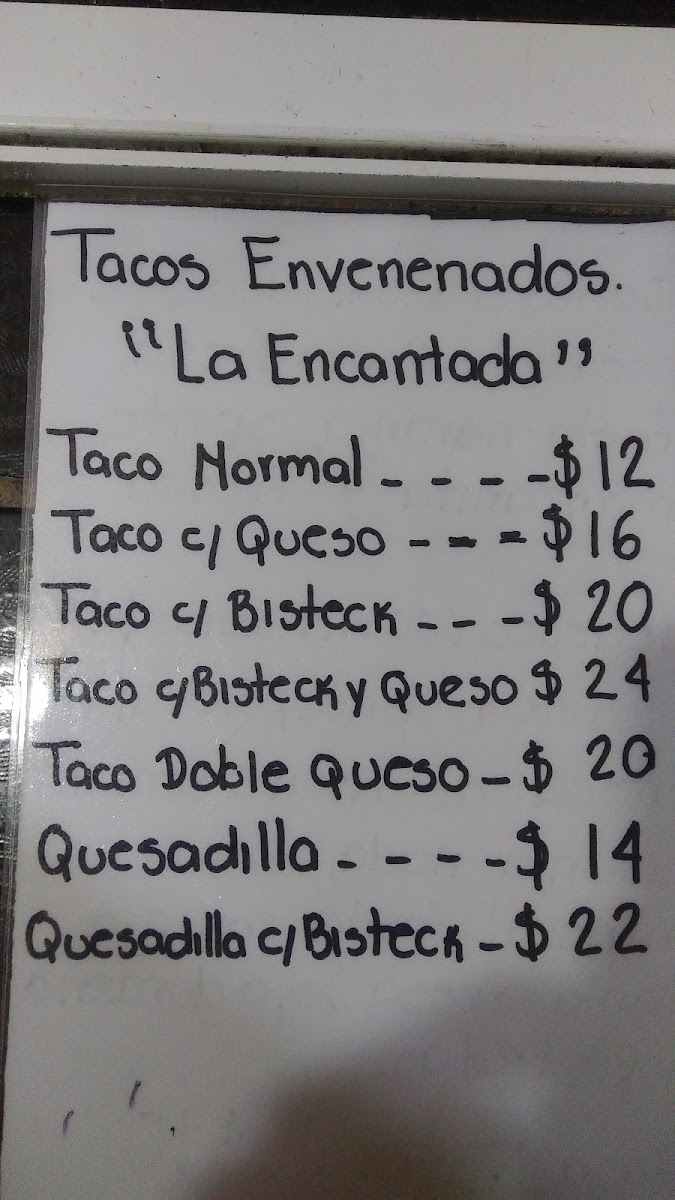 Menu Tacos Envenenados 'la Encantada'-2
