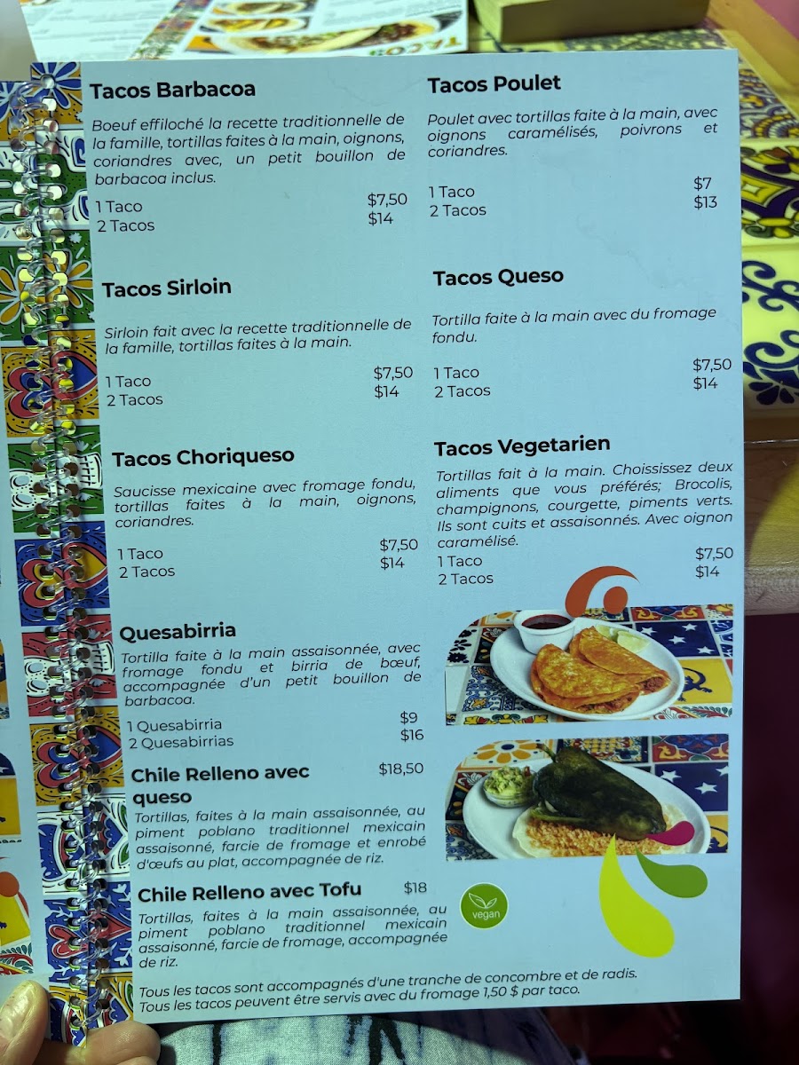 Menu Taco's Express-1