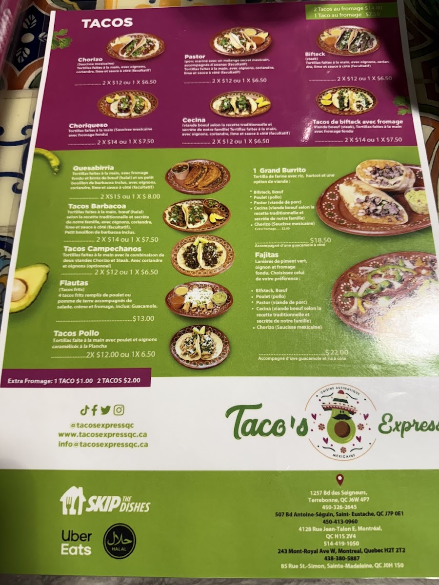 Menu Taco's Express-8