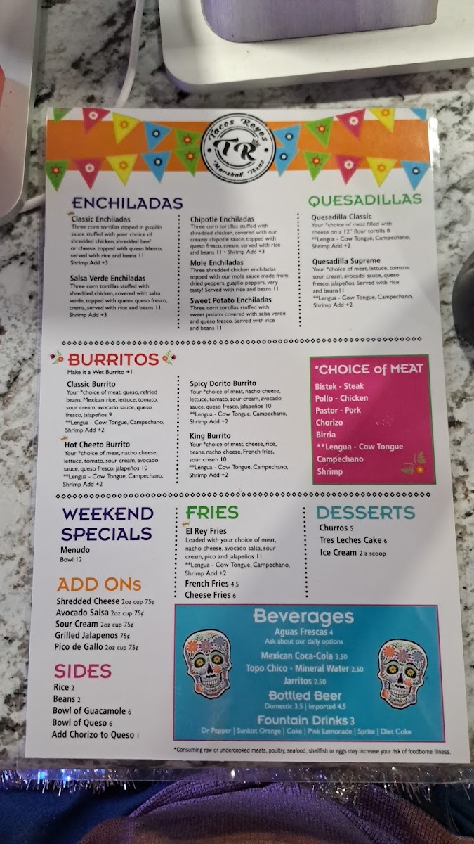 Menu Tacos Reyes Restaurant-2