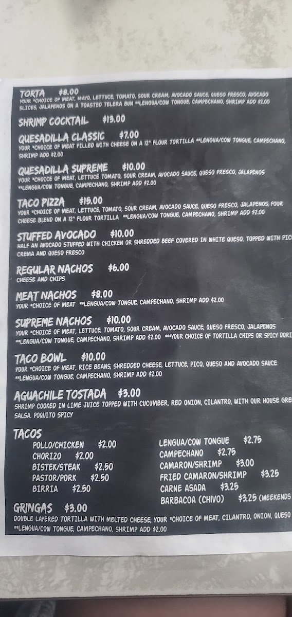 Menu Tacos Reyes Restaurant-5