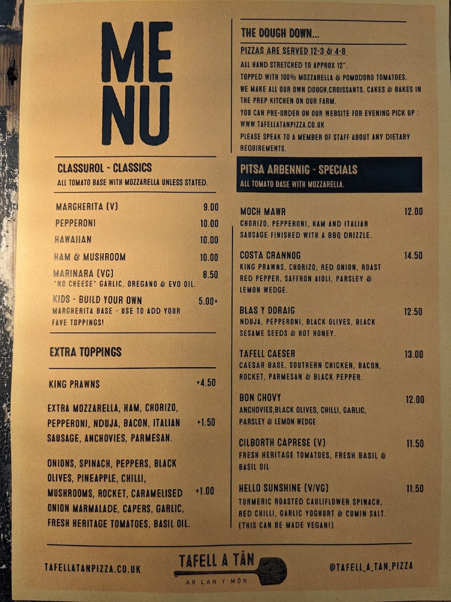 Menu Tafell A Tân-7