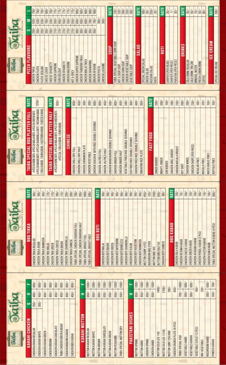 Menu Taiba Restaurant Larkana-1
