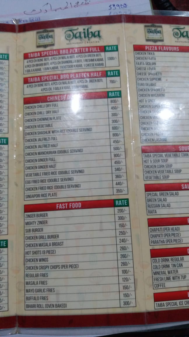 Menu Taiba Restaurant Larkana-4