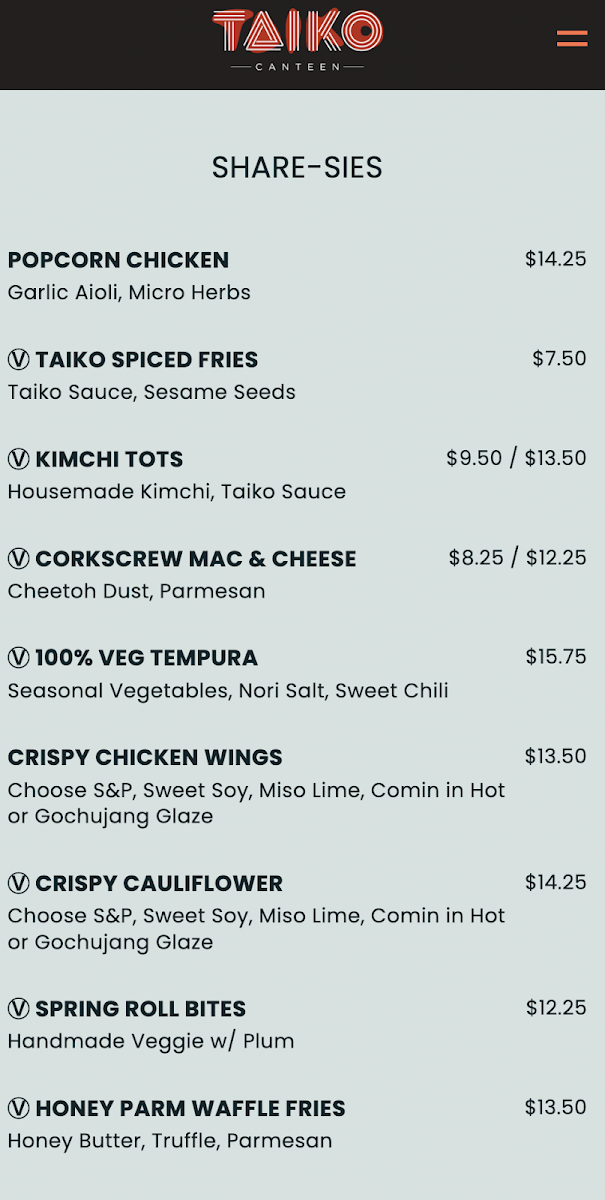 Menu Taiko Canteen - Home Of Lucky Putt-2