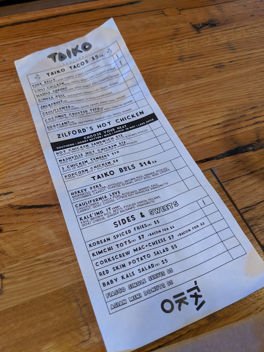 Menu Taiko Canteen - Home Of Lucky Putt-4