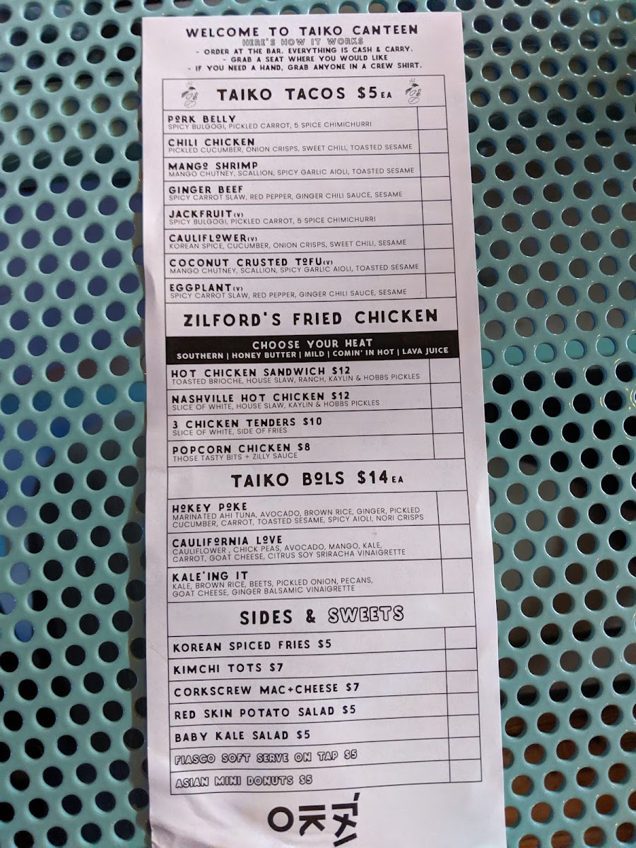 Menu Taiko Canteen - Home Of Lucky Putt-5